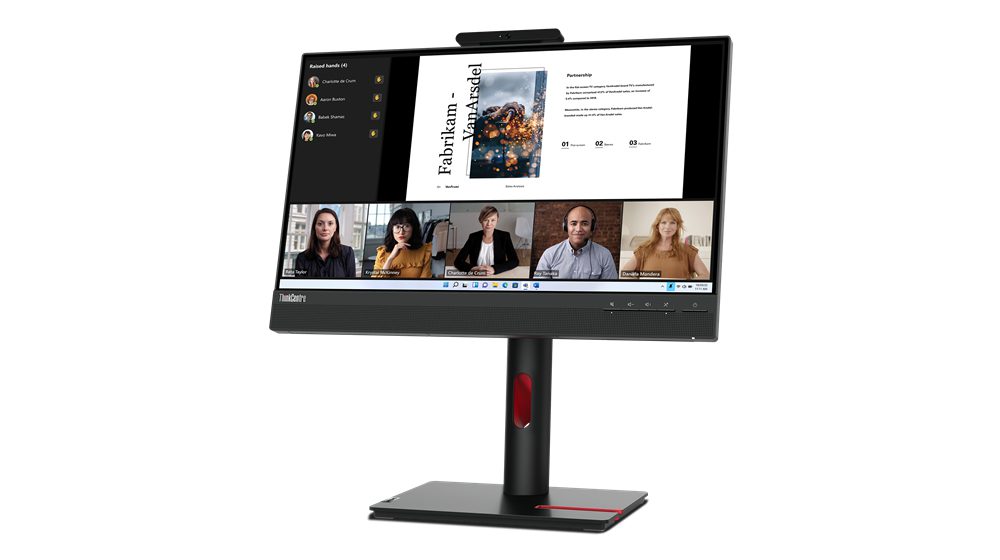 LENOVO TIO22 21.5" WLED IPS FHD(16:9) TOUCH, HDMI, DP, USB(2), H/ADJ, SPKR, W/CAM, 3YR - Image 2
