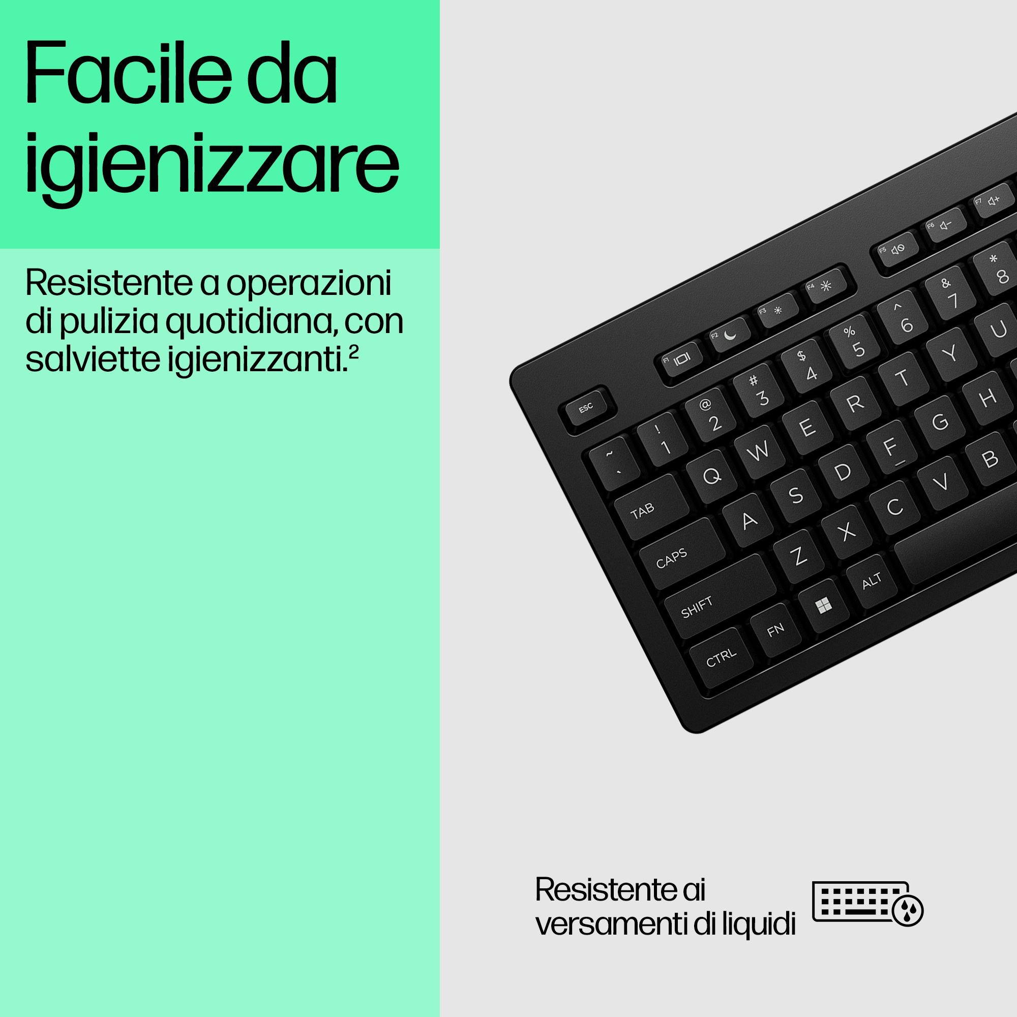 HP 125 Wired Keyboard - Compatible with Windows 10, Desktop PC, Laptop, Notebook USB Plug and Play Connectivity, Easy Cleaning 1YR WTY - Image 4