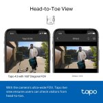 TP-Link Smart Battery Video Doorbell, 2k 5mp Live View, Colour Night Vision, Water & Dust Resistant Ip64 (TAPO D230S1)