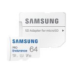 Samsung (pro Endurance) 64gb Micro Sd Card With Adapter, Cl10, 100r/30w Mb/s, 5yr Wty (MB-MJ64KA/APC)