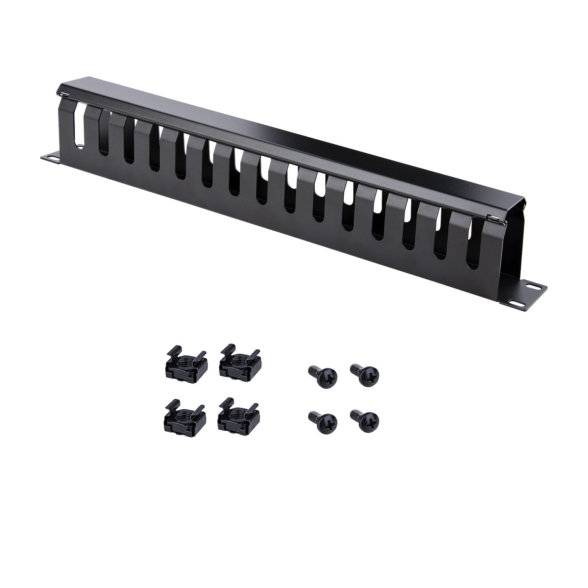 1U Finger Duct Cable Manager w/ Cover - Image 3
