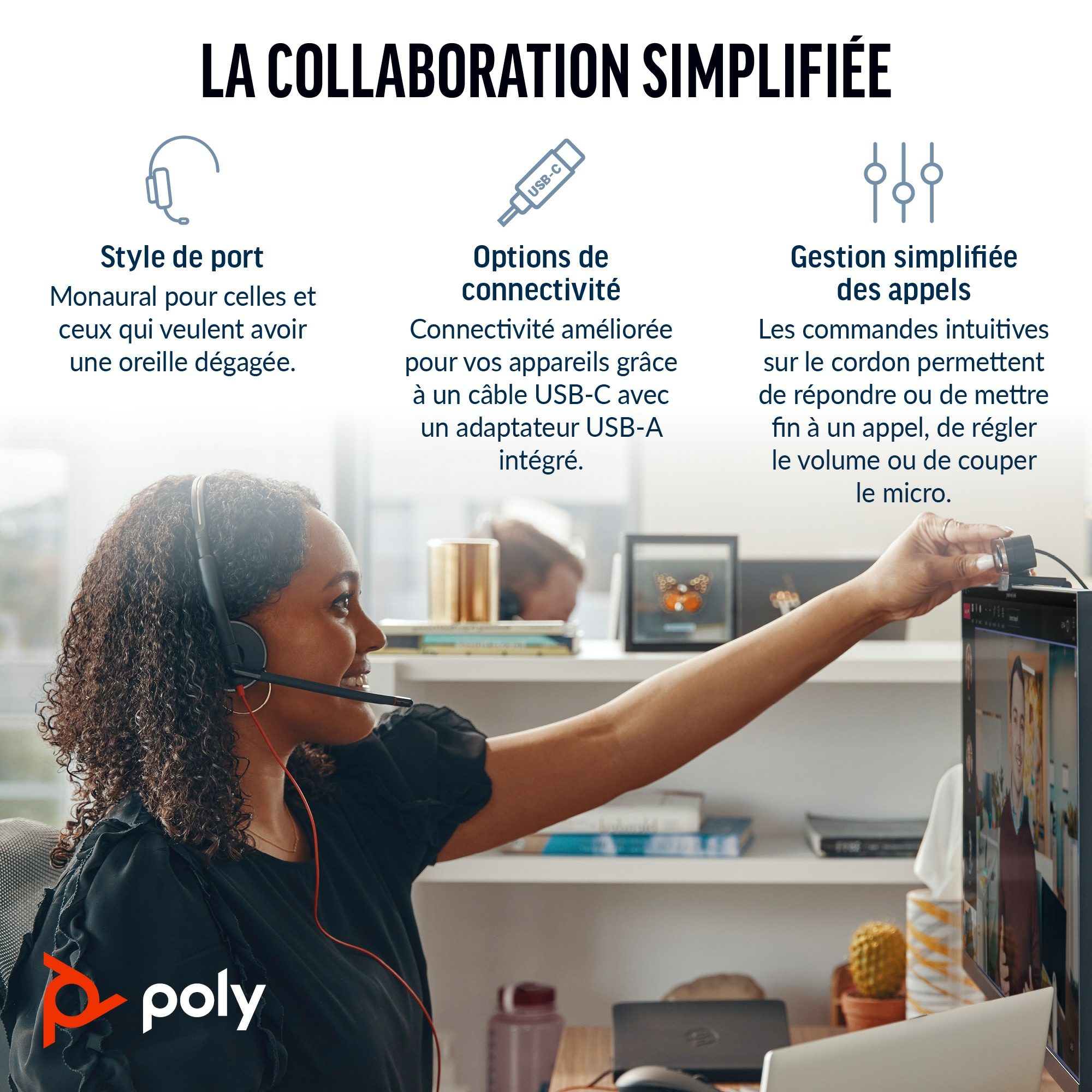 Poly BW 3210 Mono USB-C HS +USB-C/A - Image 3