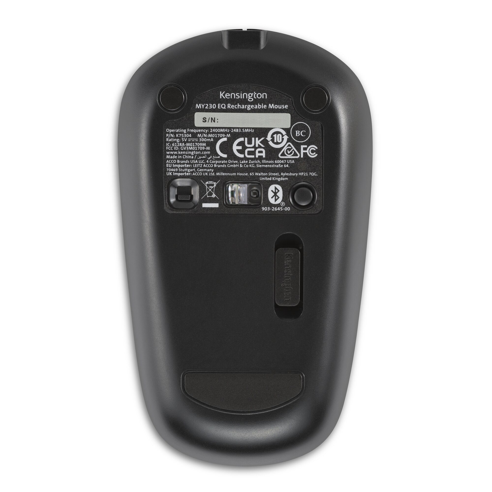 KENSINGTON EQ WIRELESS AND BLUETOOTH MY230 RECHARGEABLE MOUSE - BLACK - Image 2
