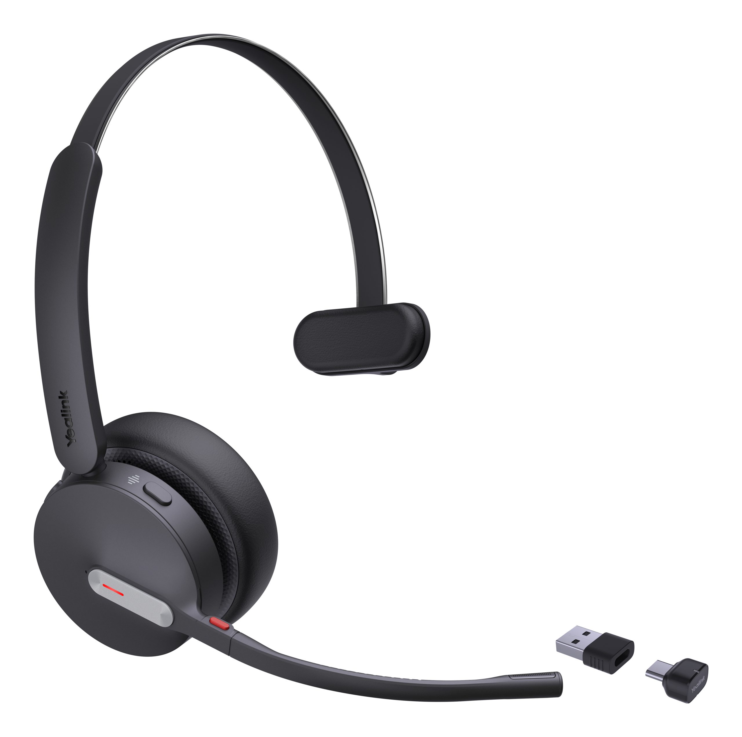 YEALINK WIRELESS (BH70) UC MONO BLUETOOTH HEADSET BT51 DONGLE, BLACK, C TO A ADAPTER - Image 2