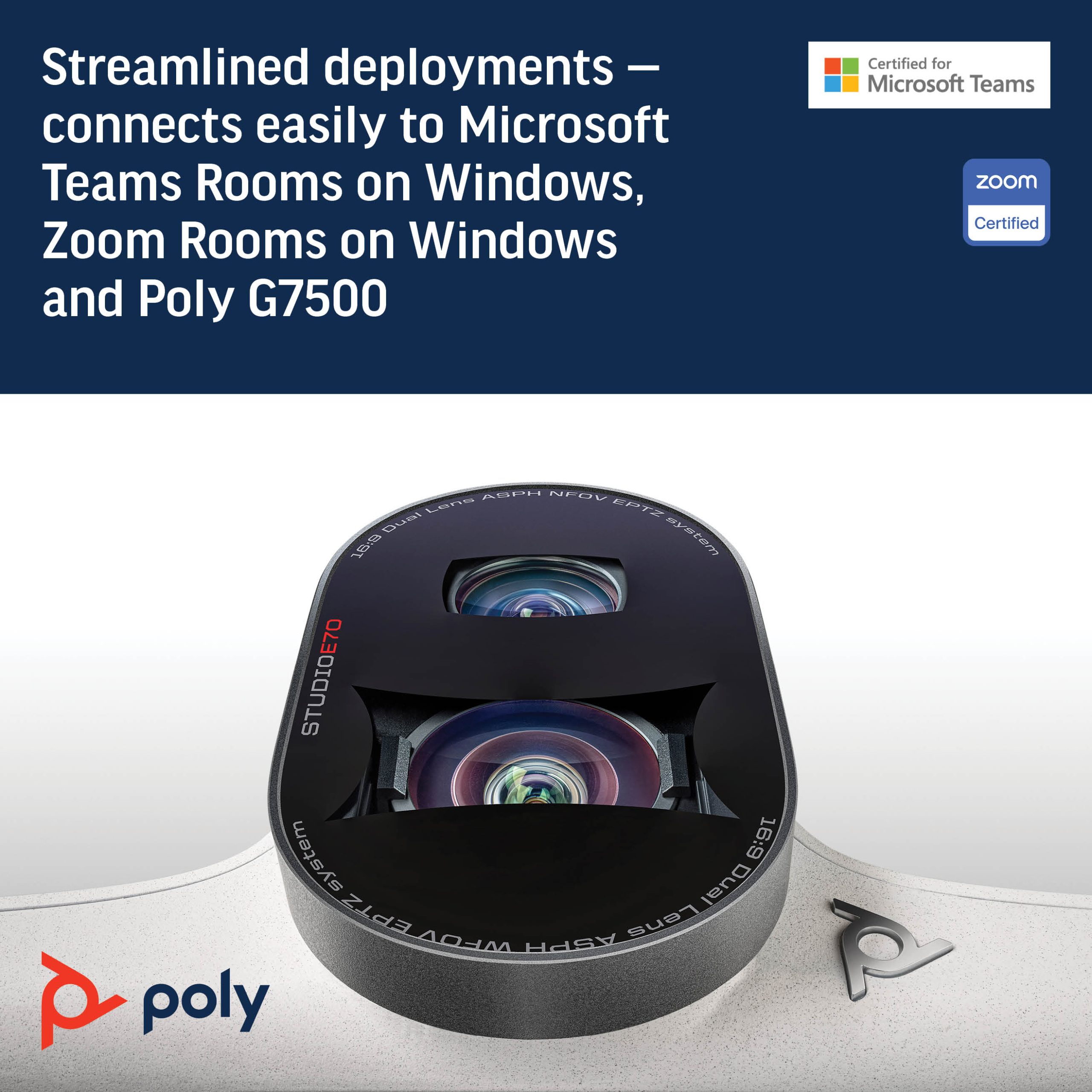 HP POLY STUDIO E70 4K USB CAM - Image 4