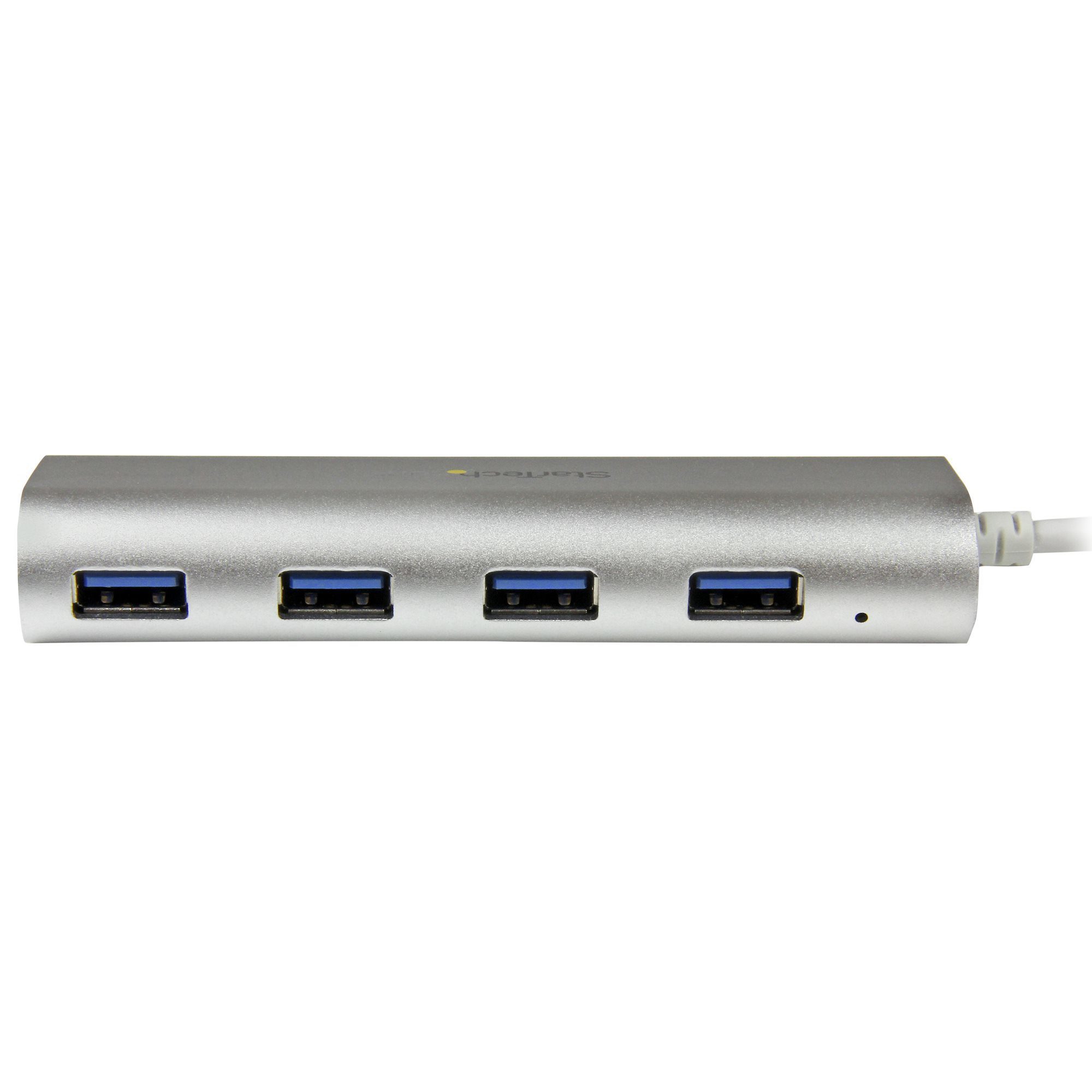 4 Port Portable USB 3.0 Hub - Aluminum - Image 3