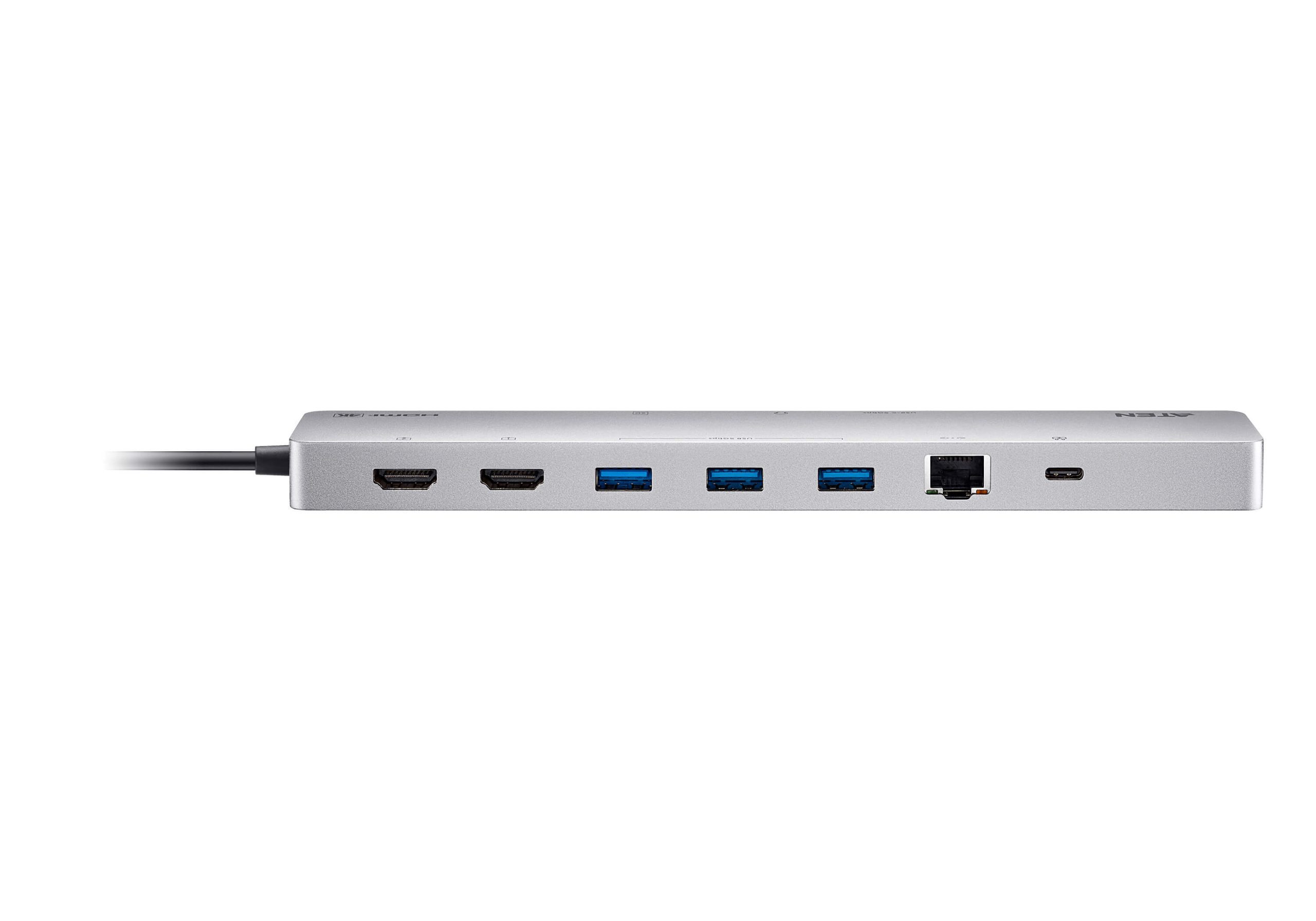 Aten 11-in-1 USB-C Multiport Dock with Power Pass-Through, 2x HDMI, 2x USB-C (1 for power delivery & 1 for data transmission), 3x USB Type-A, 1x SD, 1 - Image 2