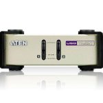 Aten Desktop Kvm Switch 2 Port Single Display Vga, Both Usb & Ps/2 Options, Custom Cables Included, Selection Via Front Panel (CS82U-AT)