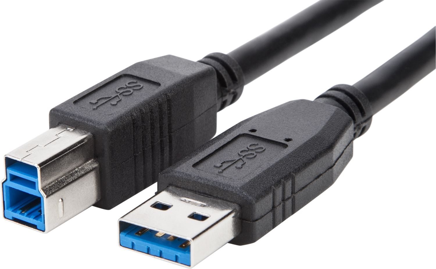 1m USB 3.0 A to B Cable Black - Image 3