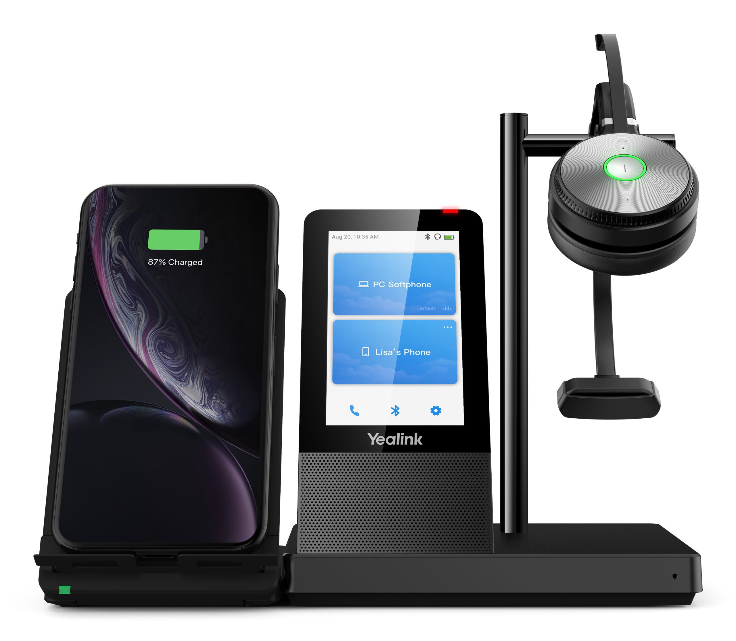 YEALINK DECT WIRELESS (WH66) UC MONO HEADSET , 4" TOUCH SCREEN BASE , SPEAKERPHONE - Image 2