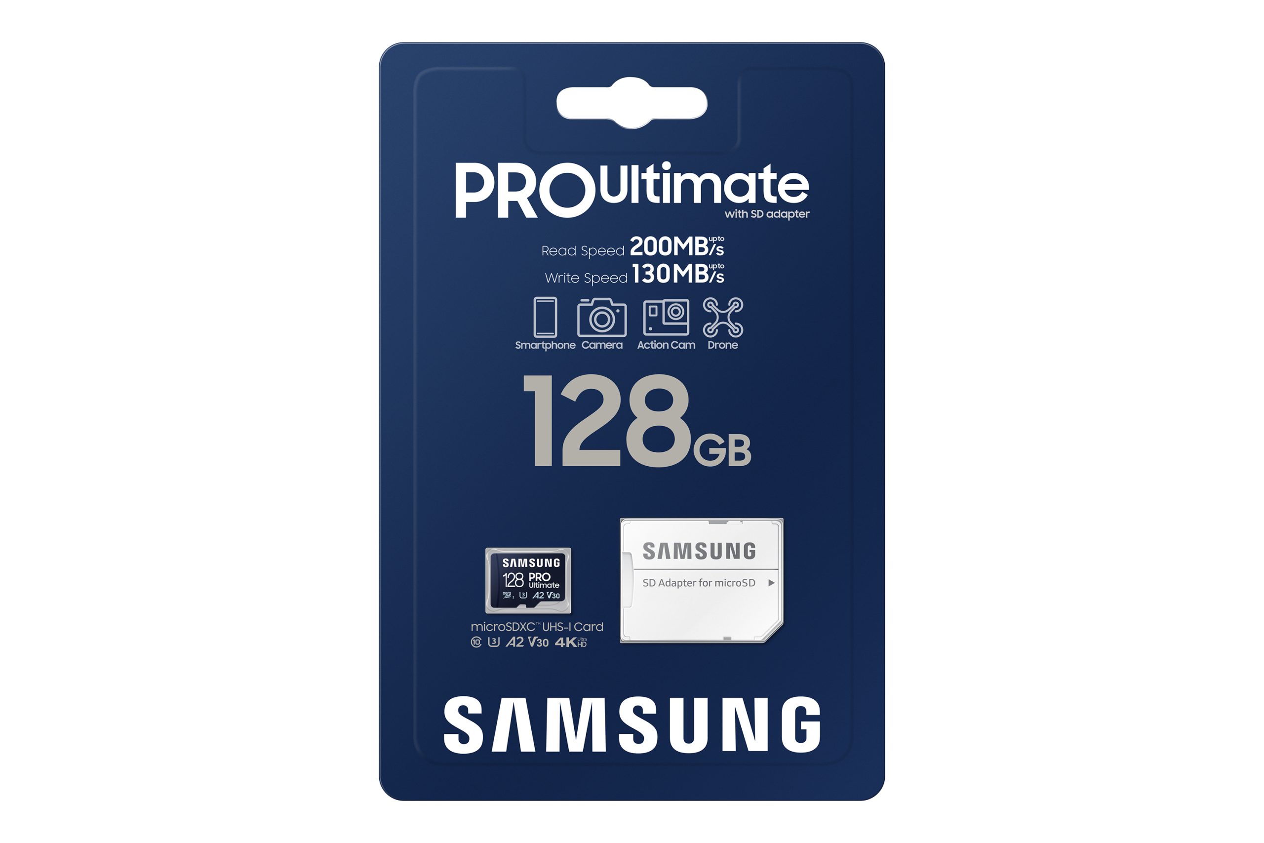 SAMSUNG (PRO ULTIMATE) 128GB MICRO SD CARD w/ADAPTER, CL10, 200R/130W MB/s, 10YR WTY - Image 3