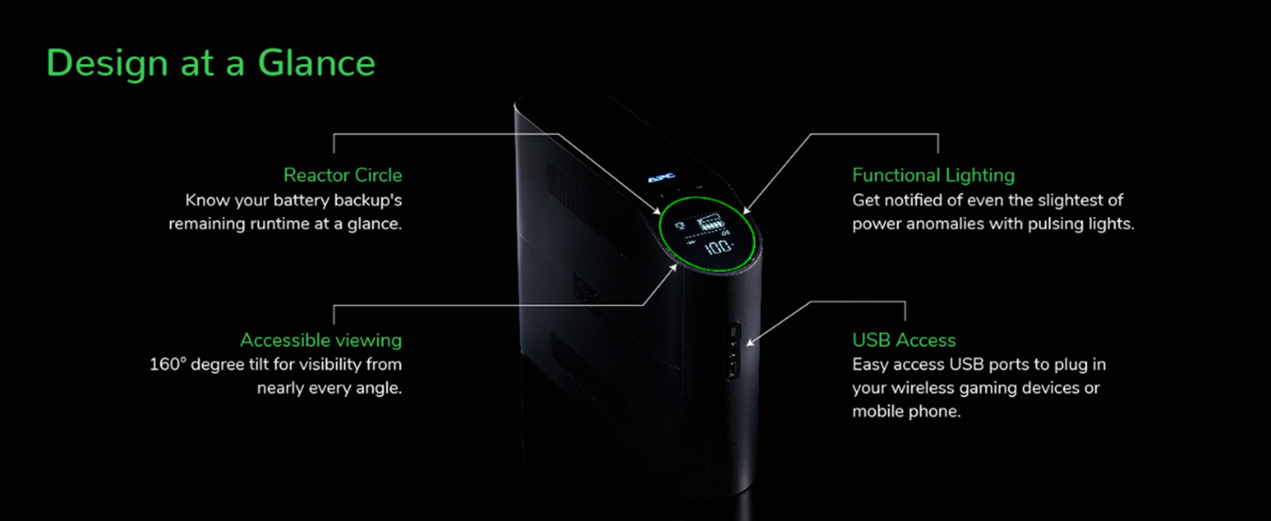 APC (BGM2200B) BACK-UPS PRO 2200VA/1320W, TOWER, 230V, 6X IEC, RGB, MIDNIGHT (BLACK) - Image 4