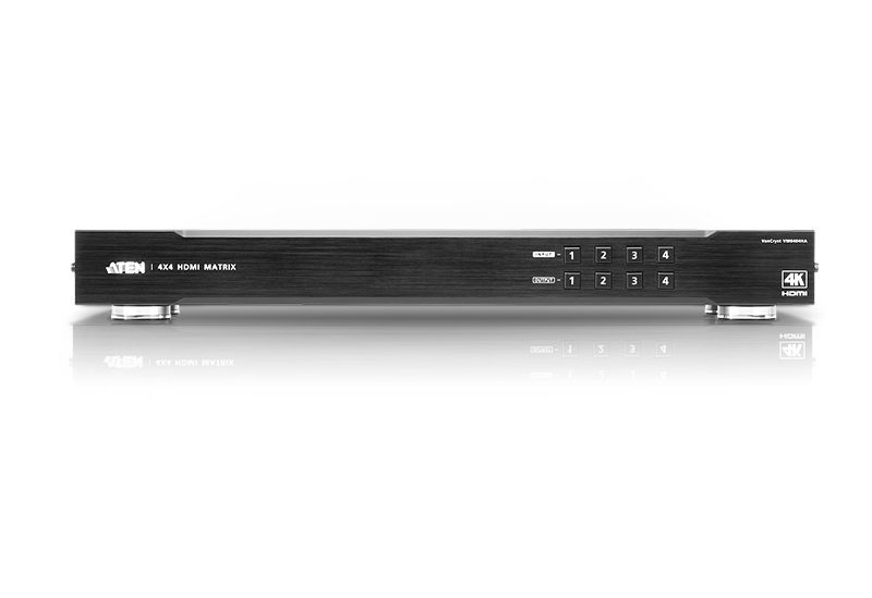 Aten Professional Matrix 4x4 HDMI Matrix, Supports 4K Resolutions tp to UHD, control via front-panel pushbuttons, IR remote and RS232 - Image 3