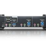 Aten Desktop Kvmp Switch 2 Port Single Display 4k Displayport W/ Audio, Cables Included, 2x Usb Port, Selection Via Front Panel (CS1922-AT-U)