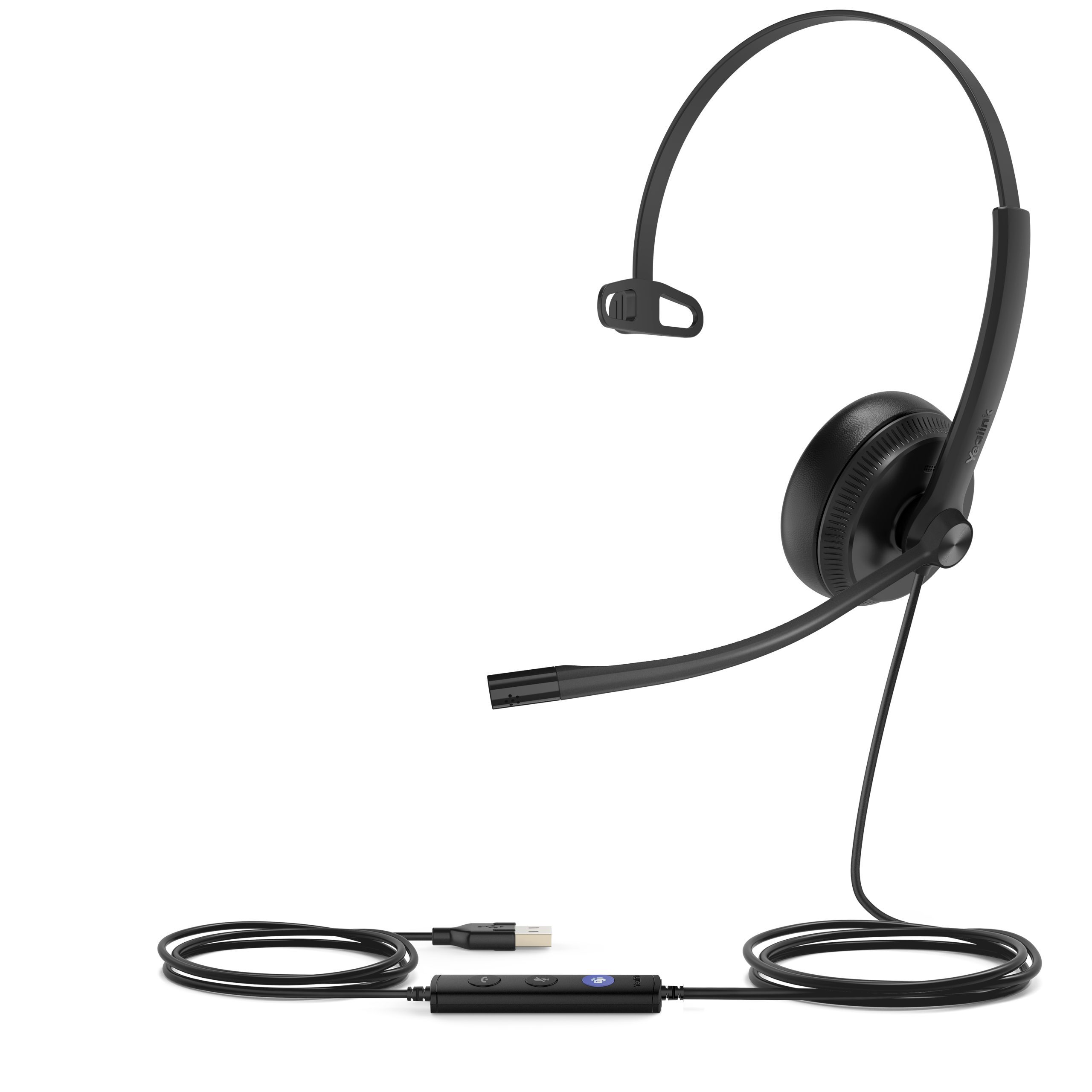 YEALINK WIRED (UH34) MS MONO HEADSET, NOISE CANCELLING MIC, LEATHER CUSHION, USB-A - Image 2