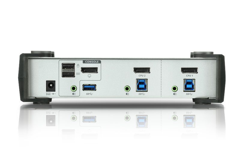 Aten Desktop KVMP Switch 2 Port Single Display DisplayPort w/ audio, Cables Included, 2x USB Port, Selection Via Front Panel - Image 2