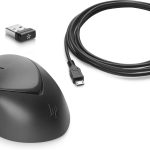 HP Premium Wireless Mouse 1600dpi High-performance Hyper-fast Scroll Soft-touch Fits Left/right Hand Fingerprint Resistant Recharge Usb Cable (1JR31AA)