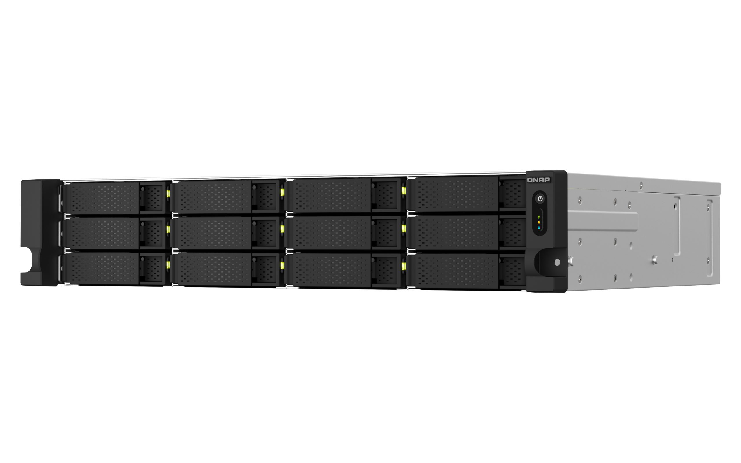 QNAP TS-1264U-RP-8G,2U 12-Bay rackmount NAS, Intel Celeron N5095 quad-core, 8 GB onboard not expandable, 12 x 3.5"/2.5" SATA 6Gb/s drive bays, 2 x 2.5GbE, 3 Yrs - Image 3
