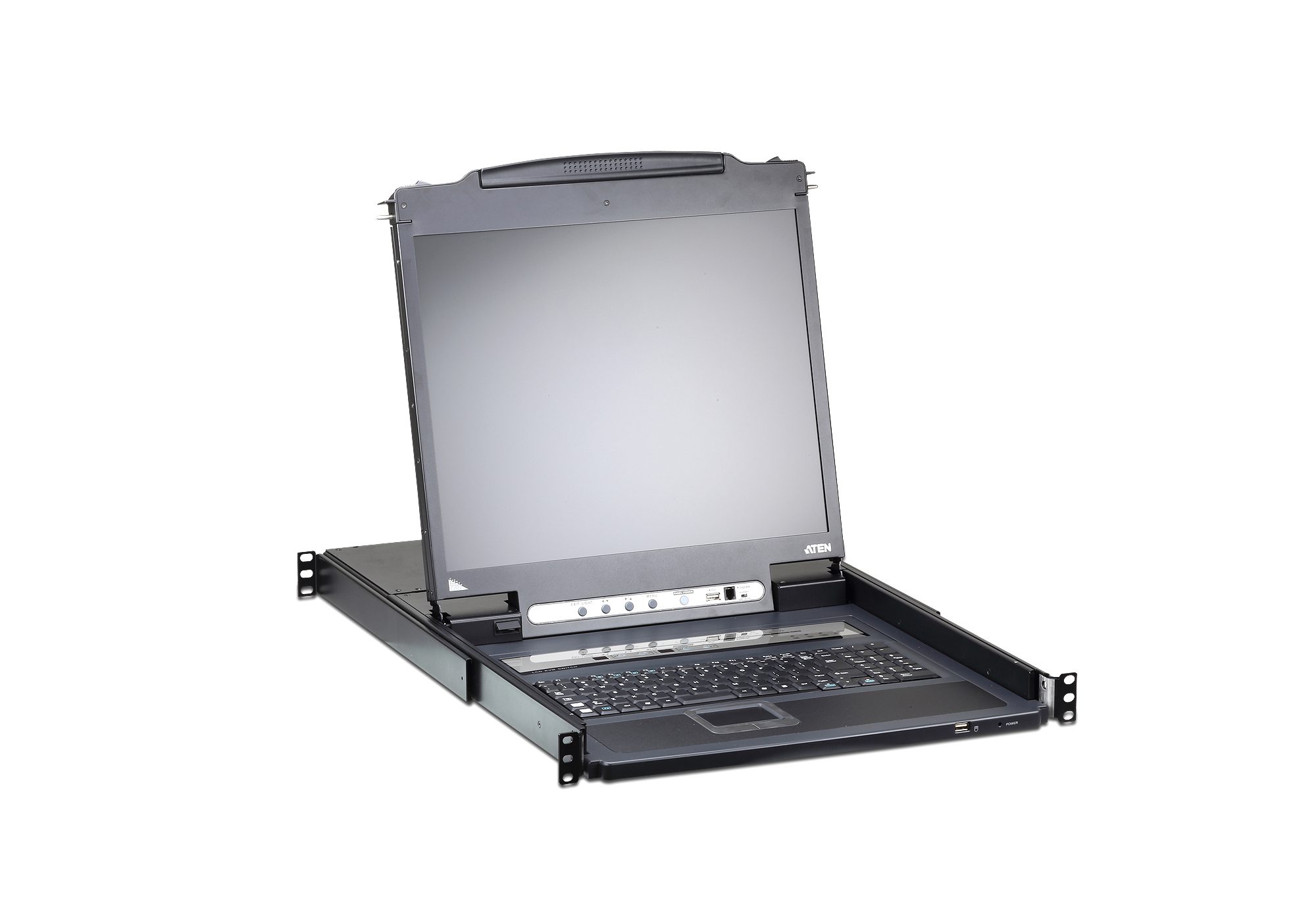 Aten 17' 1U Local/Remote Share Access 8-Port Single Rail LCD KVM over IP Switch - Image 2