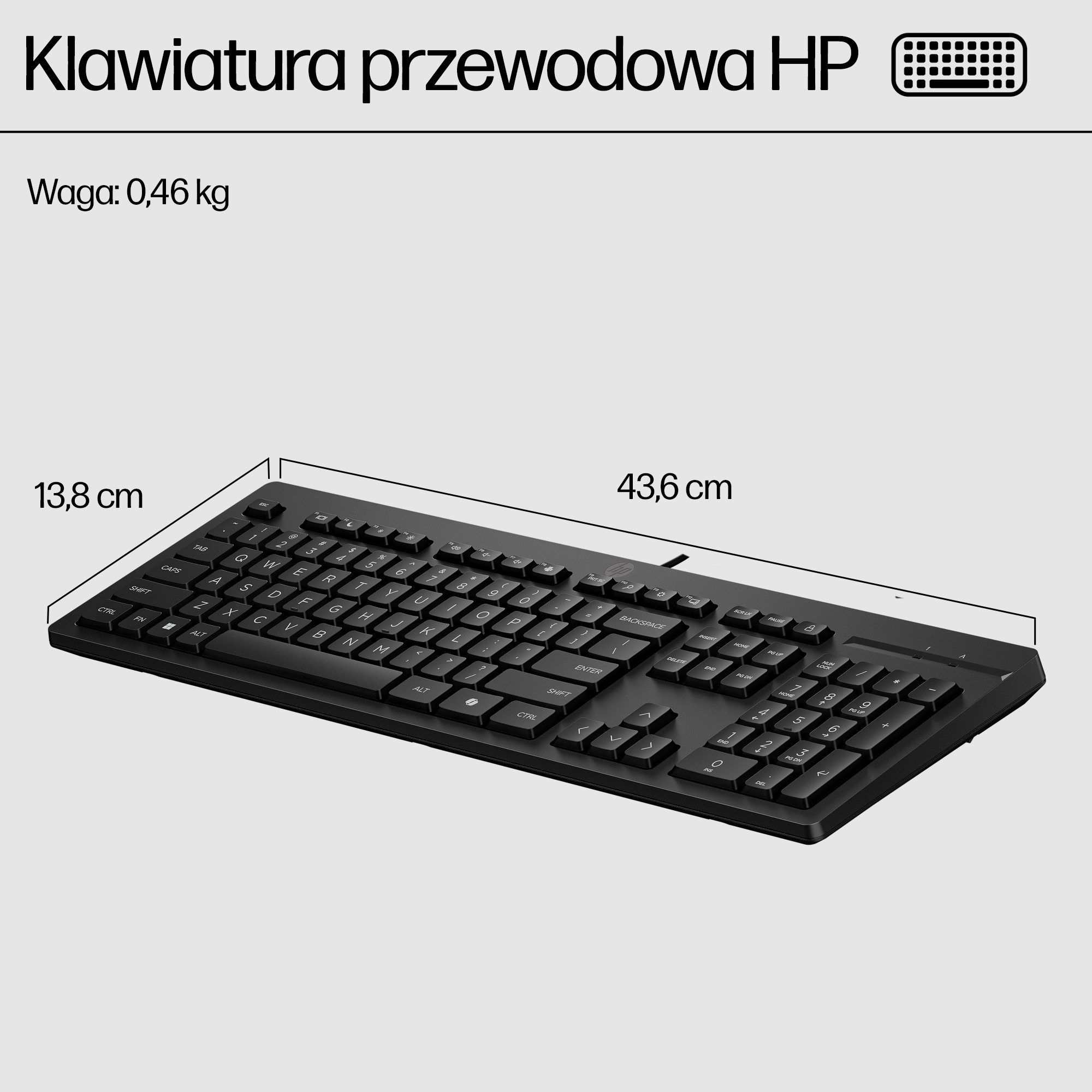 HP 125 Wired Keyboard - Compatible with Windows 10, Desktop PC, Laptop, Notebook USB Plug and Play Connectivity, Easy Cleaning 1YR WTY - Image 11