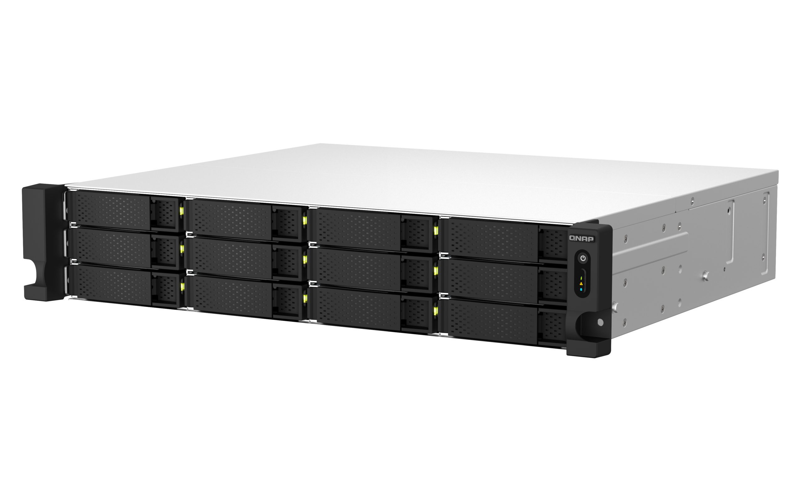 QNAP TS-1264U-RP-8G,2U 12-Bay rackmount NAS, Intel Celeron N5095 quad-core, 8 GB onboard not expandable, 12 x 3.5"/2.5" SATA 6Gb/s drive bays, 2 x 2.5GbE, 3 Yrs - Image 4