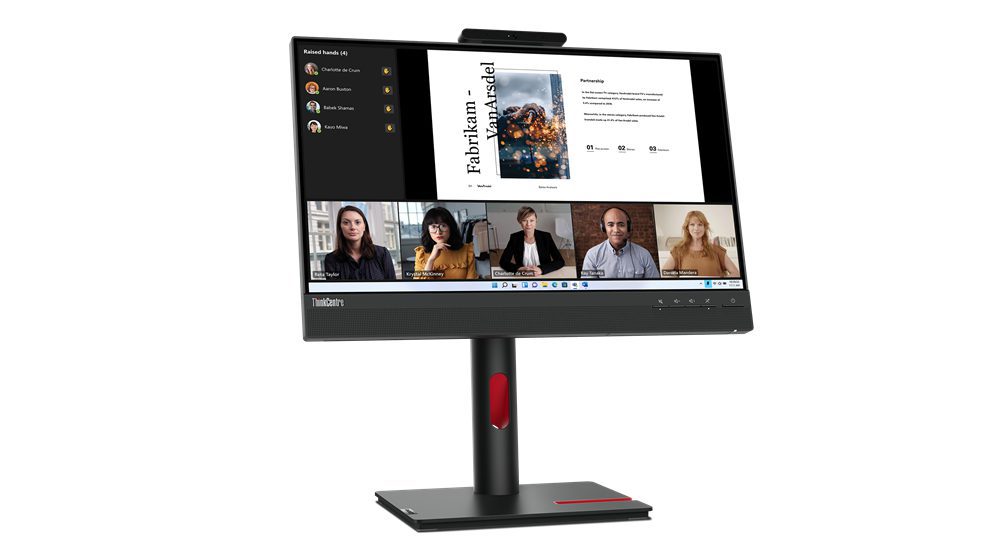 LENOVO TIO22 21.5" WLED IPS FHD(16:9) TOUCH, HDMI, DP, USB(2), H/ADJ, SPKR, W/CAM, 3YR - Image 3