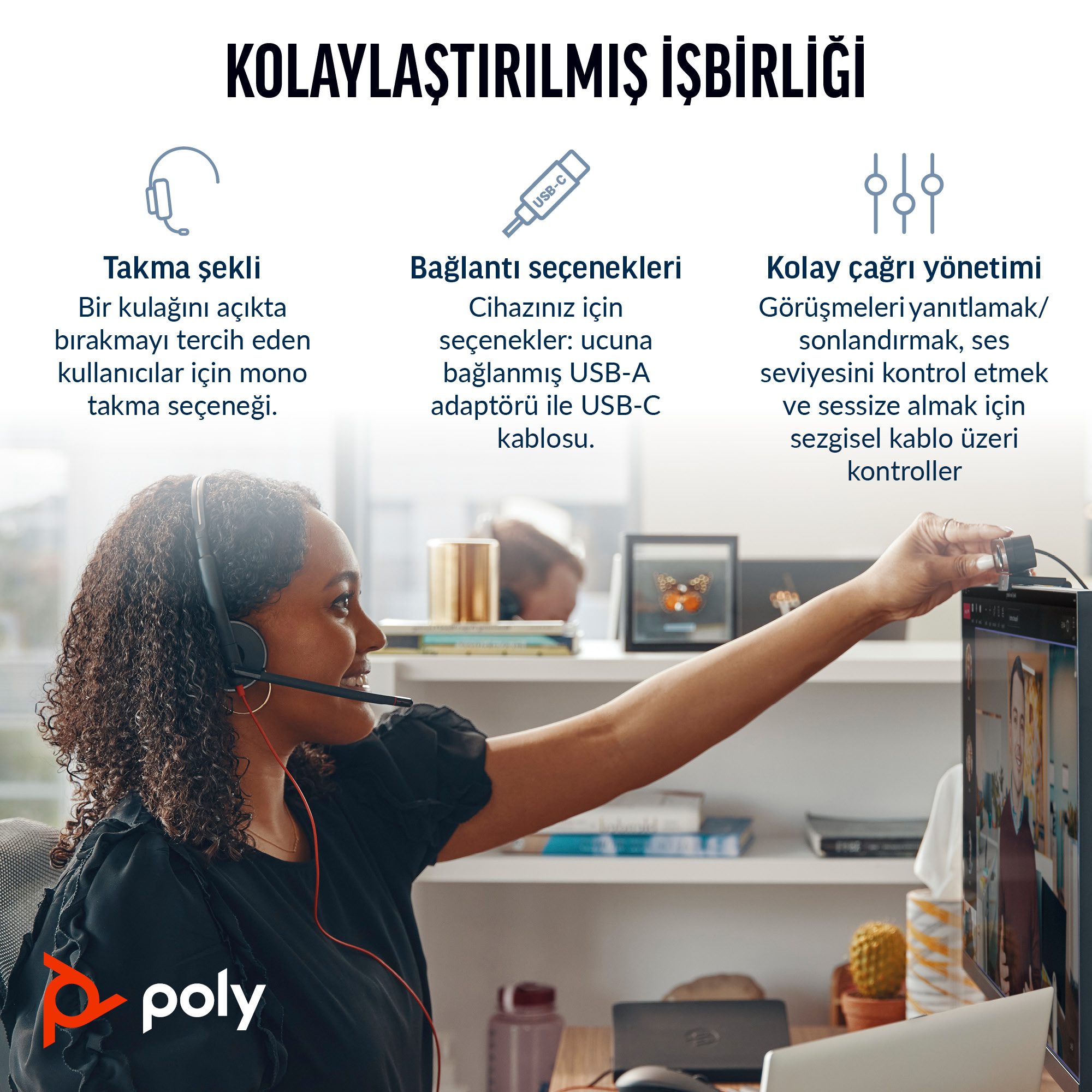 Poly BW 3210 Mono USB-C HS +USB-C/A - Image 5