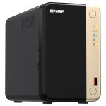 QNAP 2 Bay Desktop Nas 8 Gb Ddr4 Onboard Not Expandable 2 X 3.5’/2.5′ Sata 6gb/s Drive Bays 2 X M.2 2280 Pcie Gen 3 X1 Slots 2 X 2.5gbe (TS-264-8G)