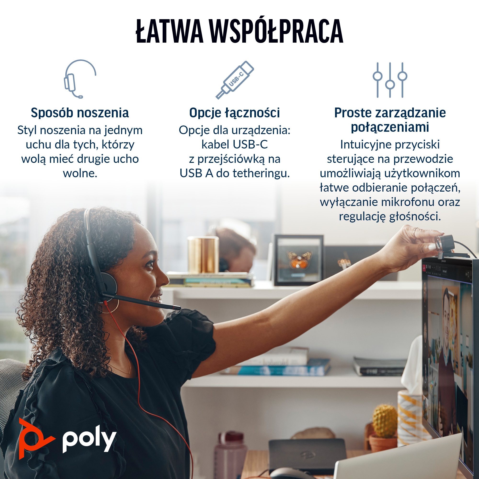 Poly BW 3210 Mono USB-C HS +USB-C/A - Image 6