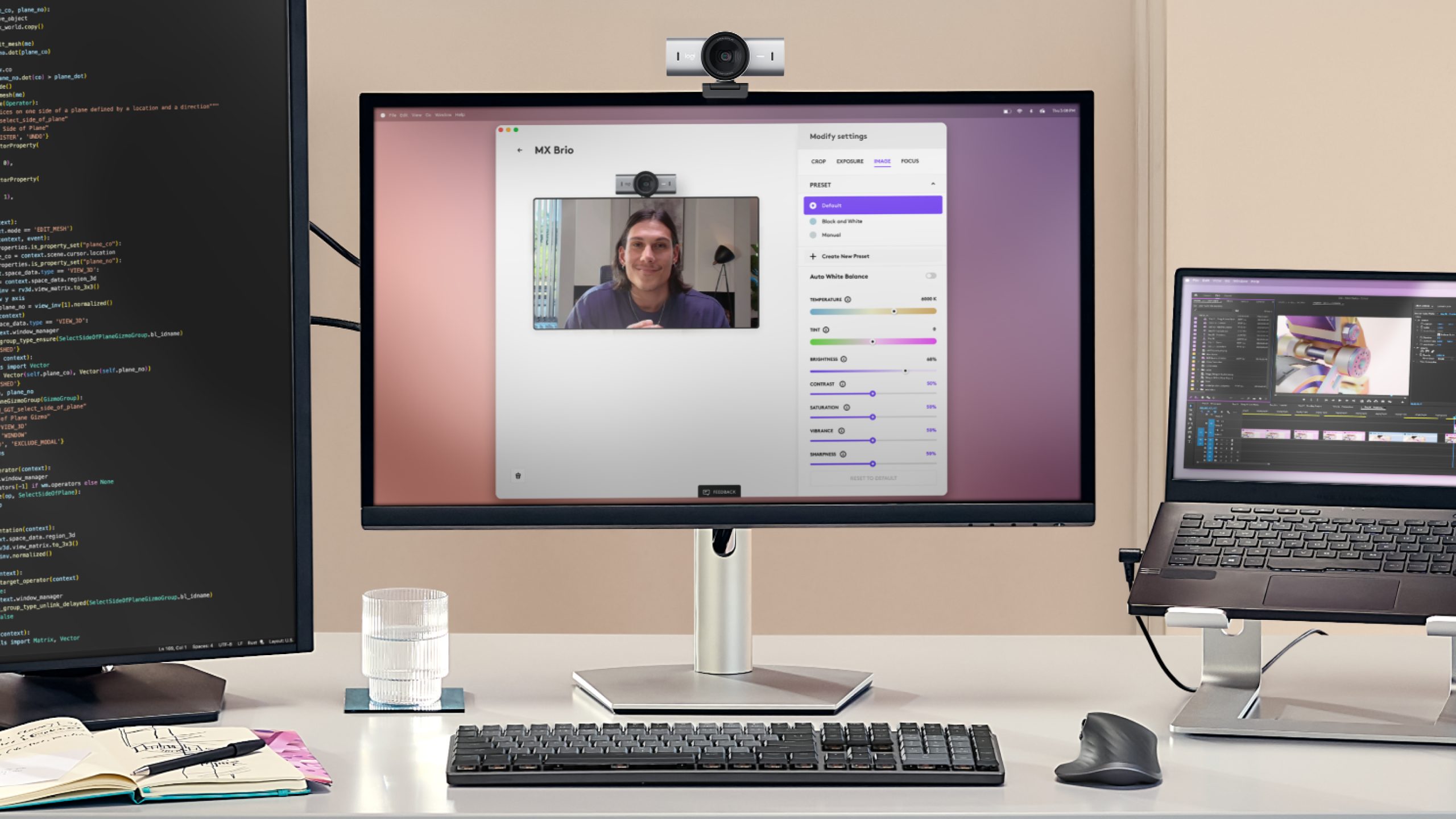 MX BRIO ULTRA HD 4K WEBCAM - PALE GREY - Image 7
