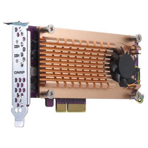QNAP -Dual M.2 22110/2280 PCIe SSD expansion card (PCIe Gen2 x4), Low-profile bracket pre-loaded, Low-profile flat and Full-height are bundled - Image 4