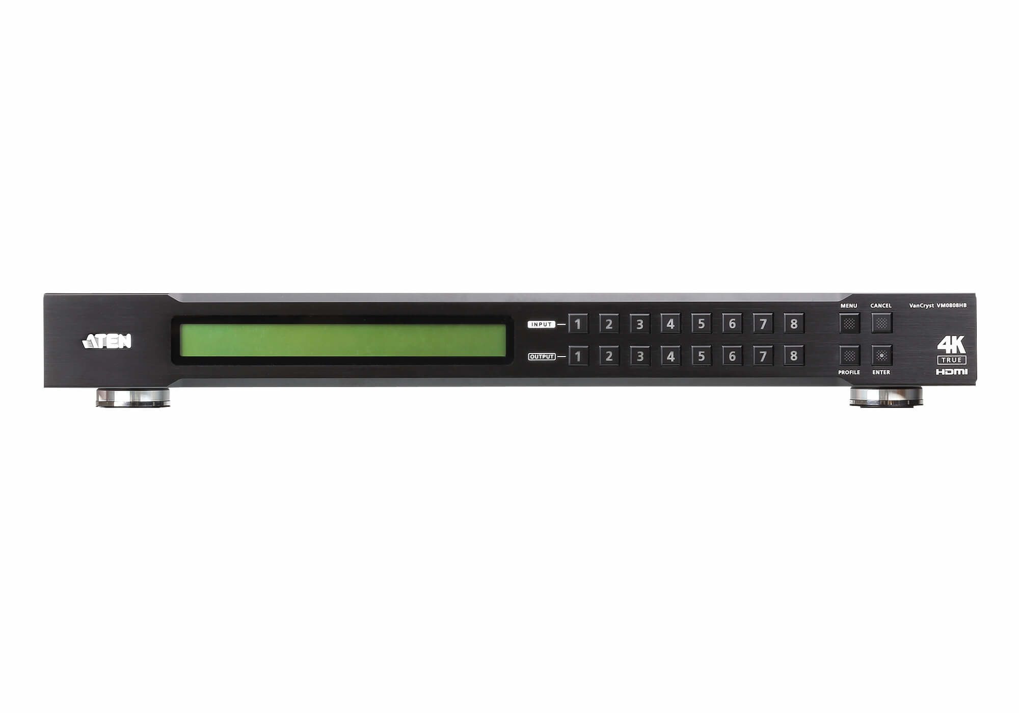 Aten 8x8 True 4K HDMI Matrix Switch, control via pushbutton, IR, RS232 and Ethernet connections, HDCP 2.2 compatible, supports 4096 x 2160 @ 60 HZ - Image 2