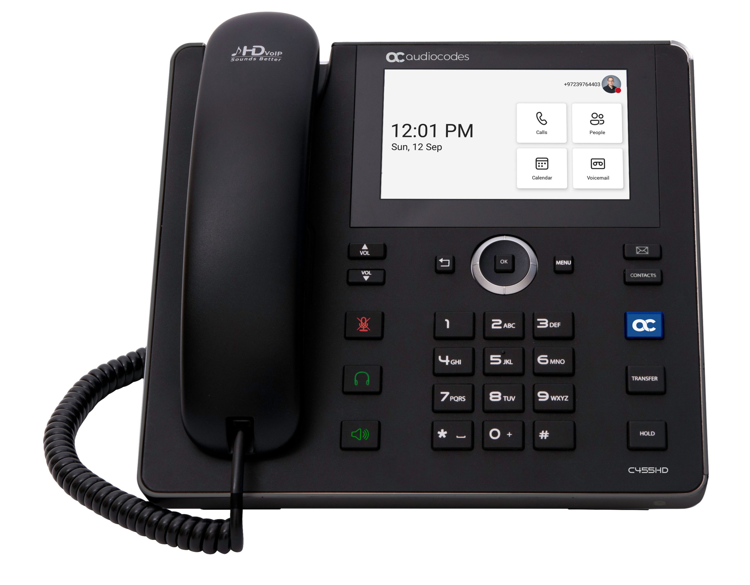 TEAMS C455HD IP-PHONE POE GBE INTEGRATED BT DUAL BAND WI-FI AN EXTERNAL POWER SUPPLY BLACK - Image 3