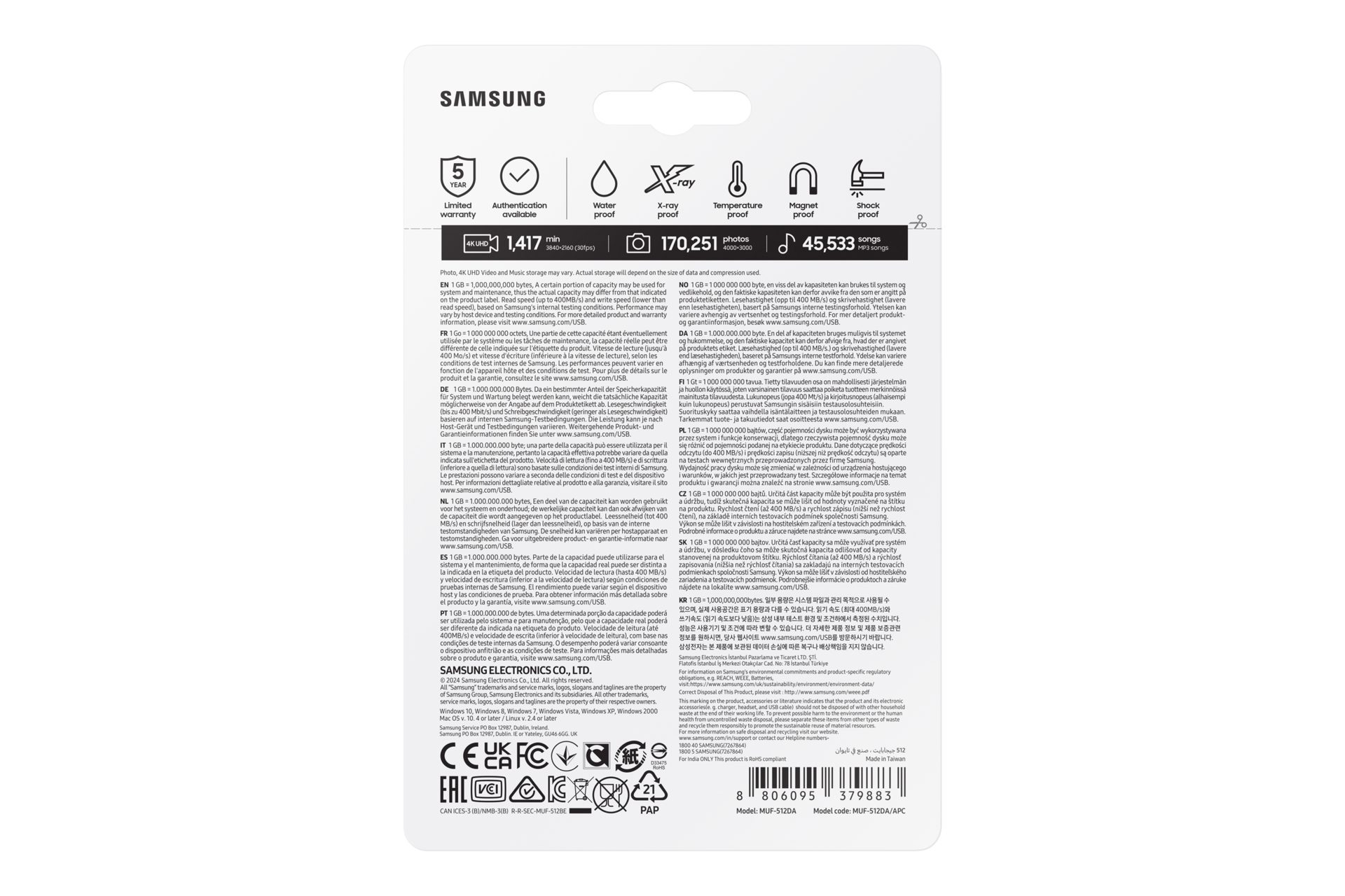 SAMSUNG 512GB USB-C FLASH DRIVE, UP TO 400MB/s R/W, BLUE, 5YR WTY - Image 6
