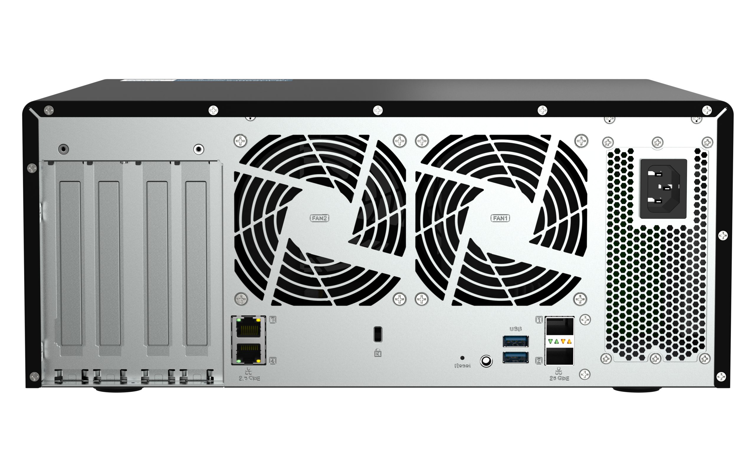QNAP TS-h1290FX-7302P-128G, 12-Bay U.2 NVMe PCIe Gen4 x4 all-flash desktop NAS, AMD EPYC 7302P, 12 x 2.5" U.2 NVMe / SATA SSD bays, 128GB RDIMM RAM, 5 Yrs WTY - Image 2