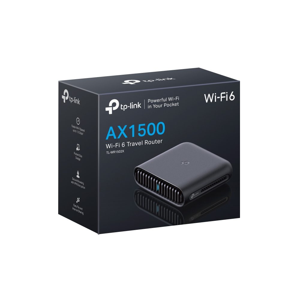 TP-Link TL-WR1502X AX1500 Wi-Fi 6 Travel Router, 1201 Mbps at 5 GHz + 300 Mbps at 2.4 GHz, 2× Internal Antennas, 1× Gigabit WAN Port + 1× Gigabit LAN - Image 5