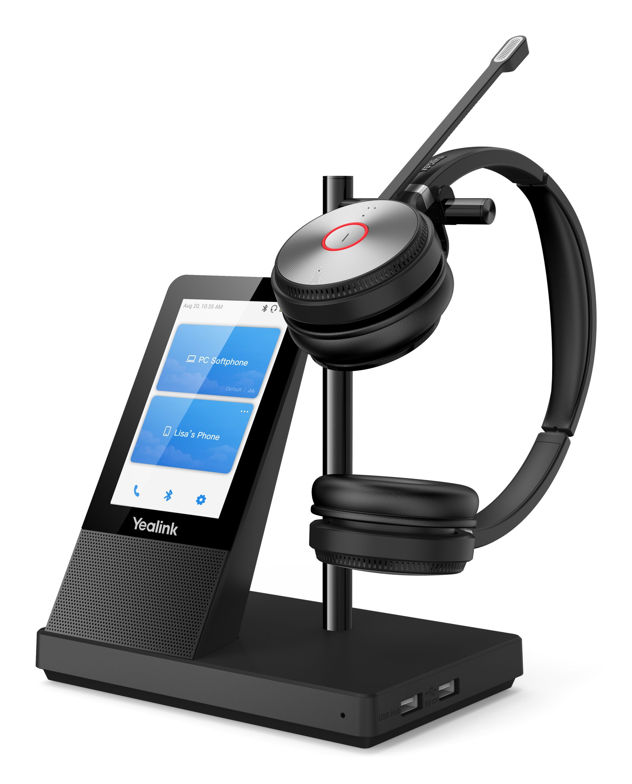 YEALINK DECT WIRELESS (WH66) UC DUAL HEADSET , 4" TOUCH SCREEN BASE , SPEAKERPHONE - Image 3