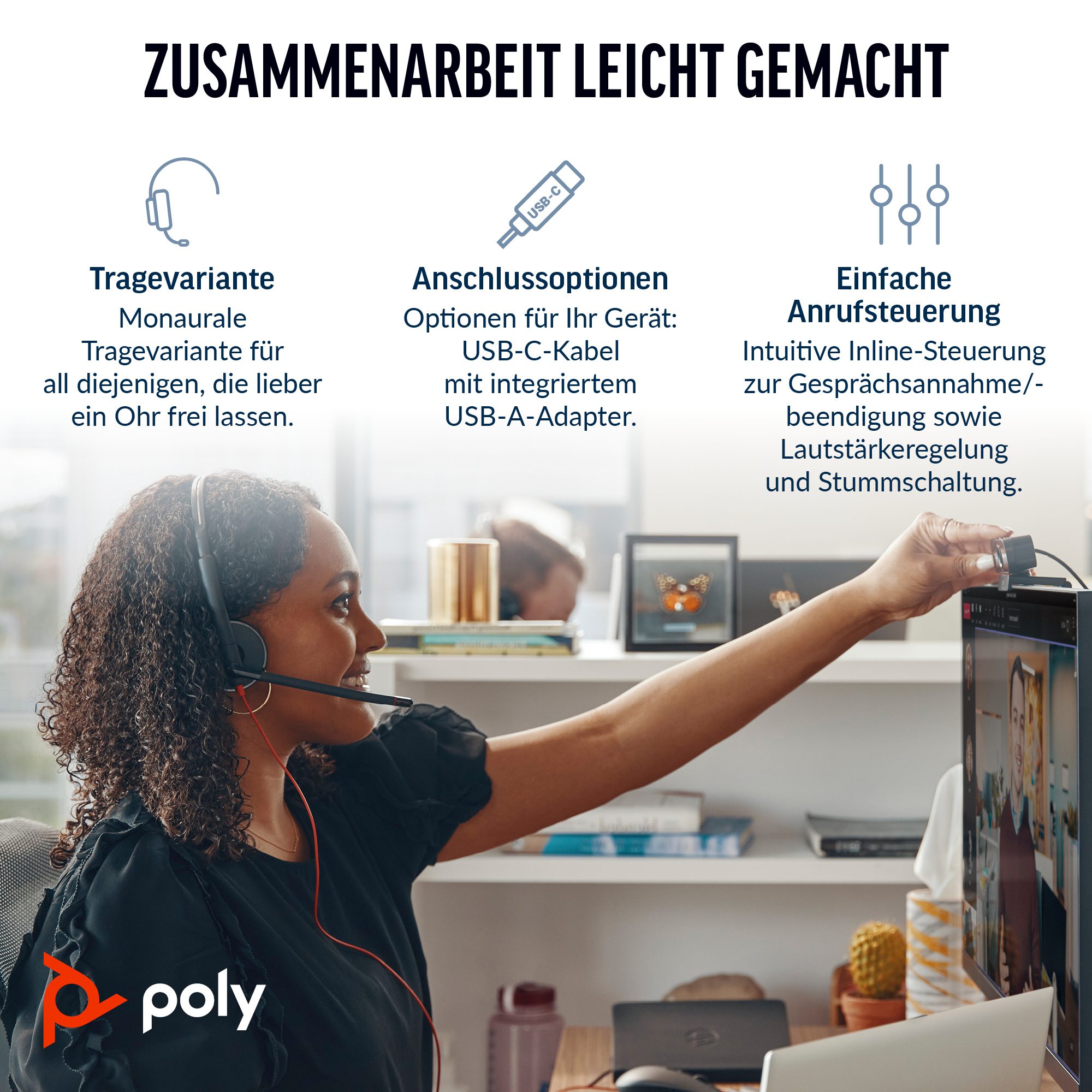 Poly BW 3210 Mono USB-C HS +USB-C/A - Image 9