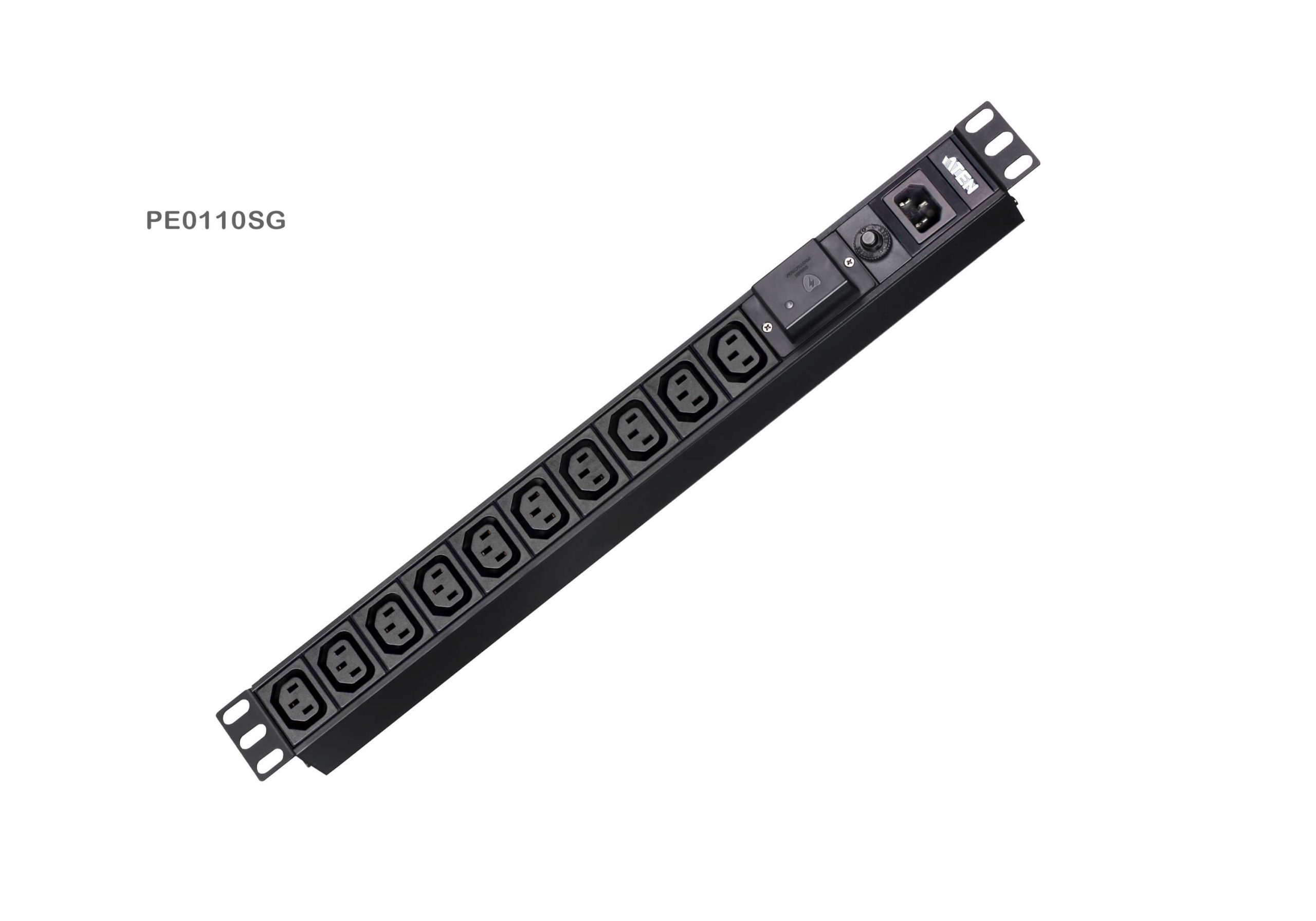 Aten 10 Port 1U Basic PDU with Surge Protection, supports 10A with 10 IEC C13 outputs - Image 2