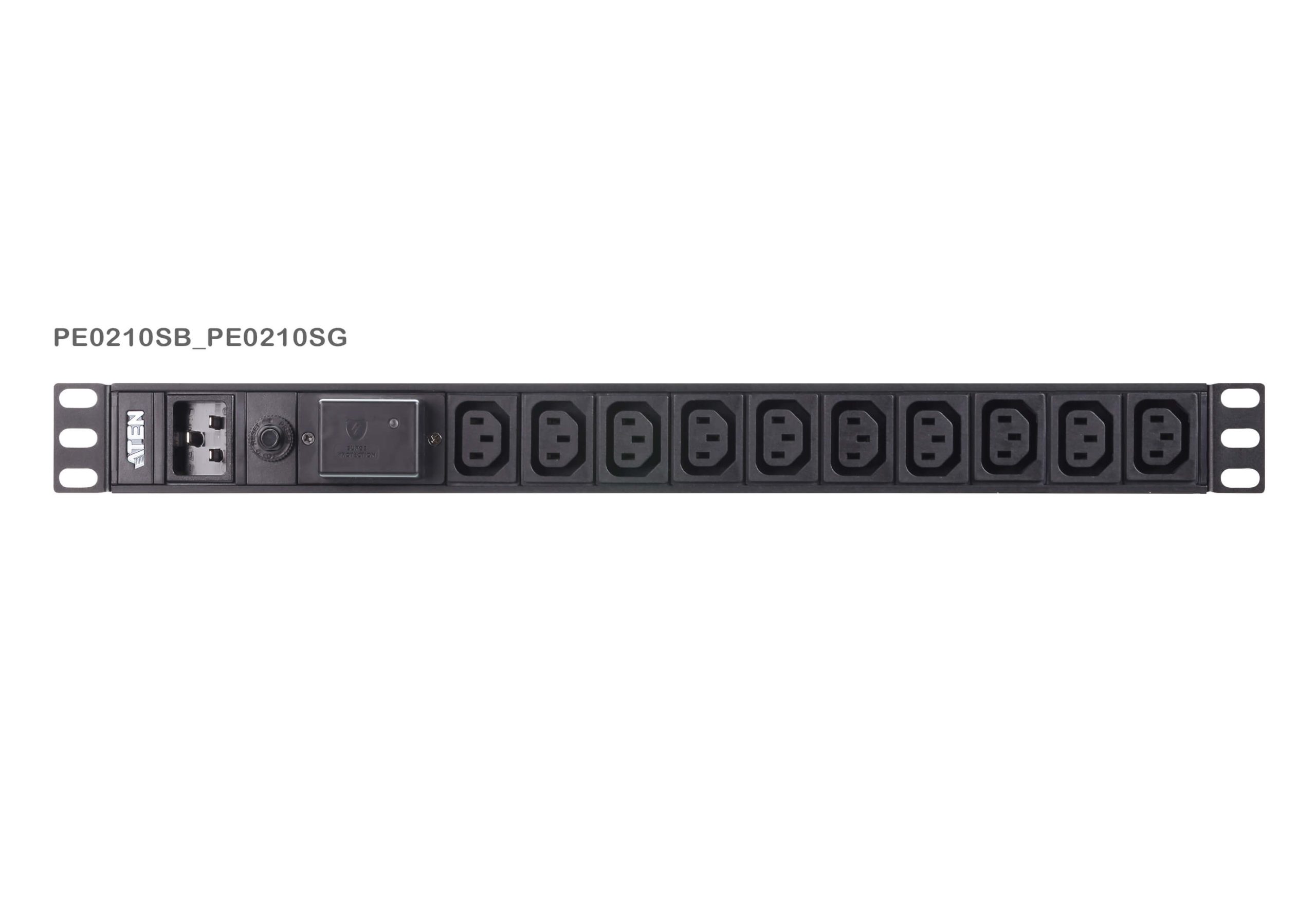 Aten 10-Port 15A Power Distrubition Unit - Basic PDU, 1U Rack Mount Design, 10x C13 AC Outputs, Overload protection (PE0210SG) - Image 4