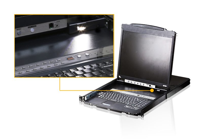 ATEN 19" DUAL RAIL 16 PORT LCD KVM, SUPPORTS SECOND CONSOLE - Image 3