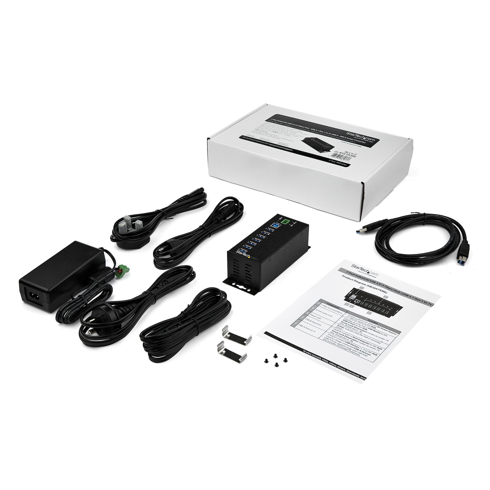 USB 3.0 Hub - 7pt Indst. w/ Pwr Adtpr - Image 6