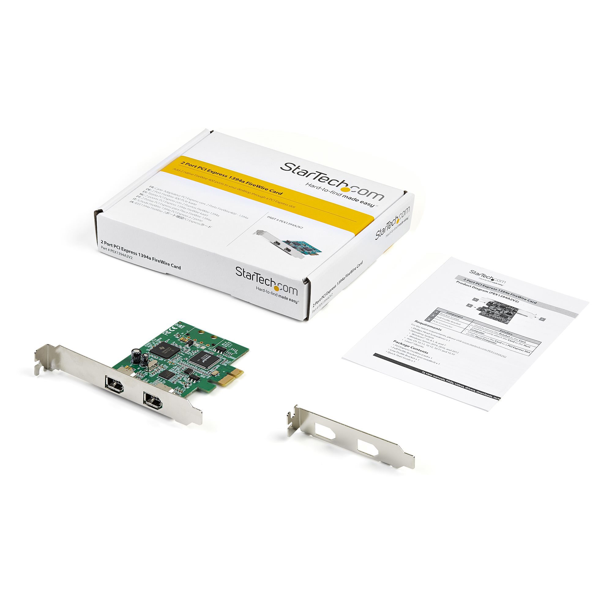STARTECH 2 PORT PCIe FIREWIRE CARD, PCIE 1394A, LOW PROFILE, LTW - Image 7