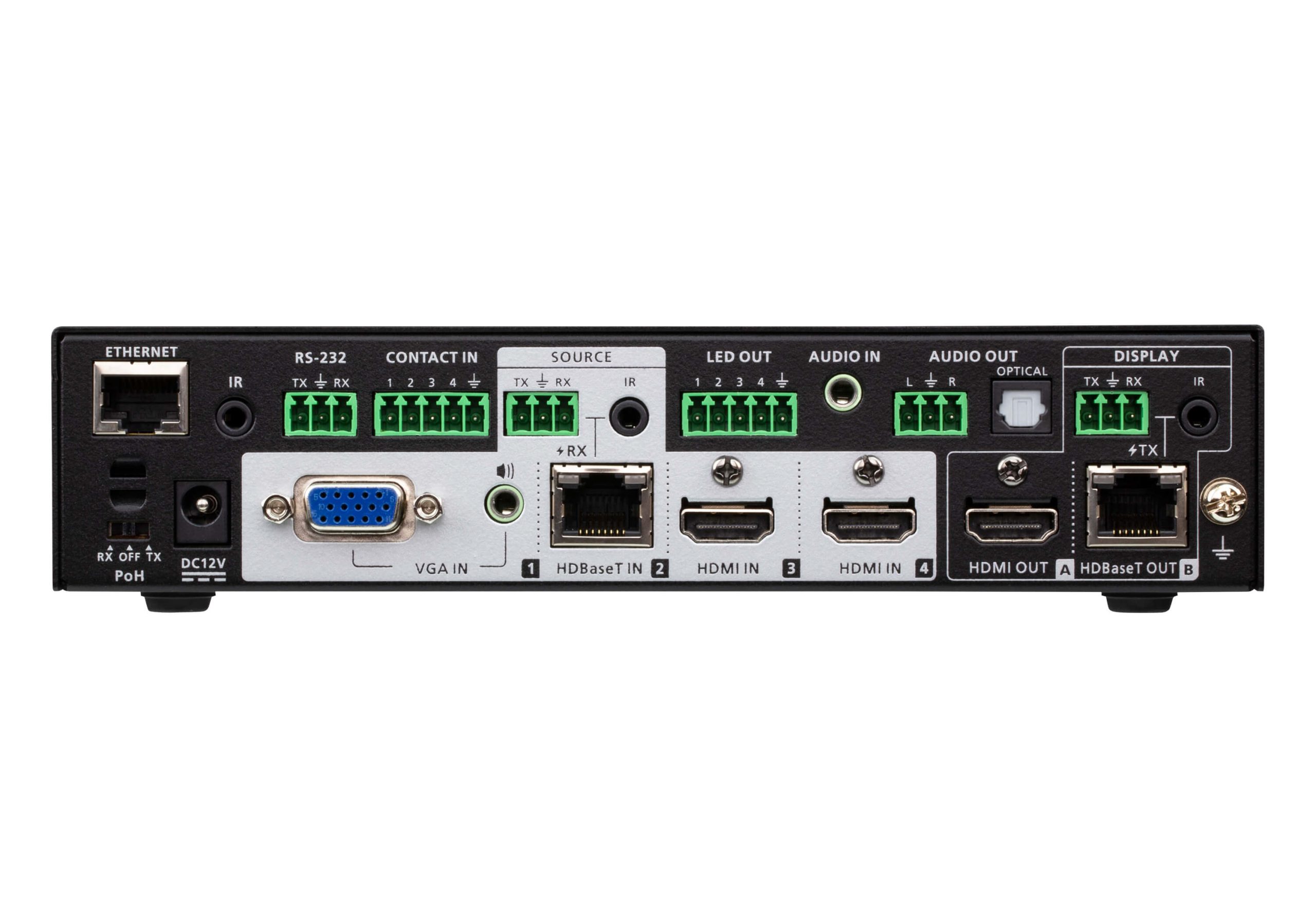Aten 4x2 True 4K Presentation Matrix Switch with Audio de-embedding, scaling, DSP, HDMI and VGA input with 1 HDMI output, HDBaseT-Lite input and outpu - Image 3