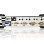 Aten Desktop Kvmp Switch 4 Port Single Display Vga W/ Audio & Osd, 4x Custom Kvm Cables Included, 2x Usb Port, Selection Via Front Panel (CS1734B-AT-U)