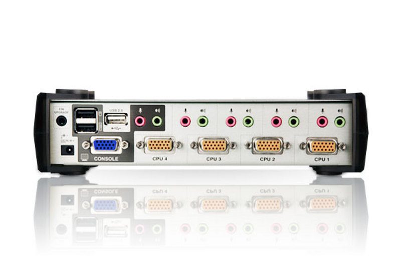 Aten Desktop KVMP Switch 4 Port Single Display VGA w/ audio & OSD, 4x Custom KVM Cables Included, 2x USB Port, Selection Via Front Panel - Image 2