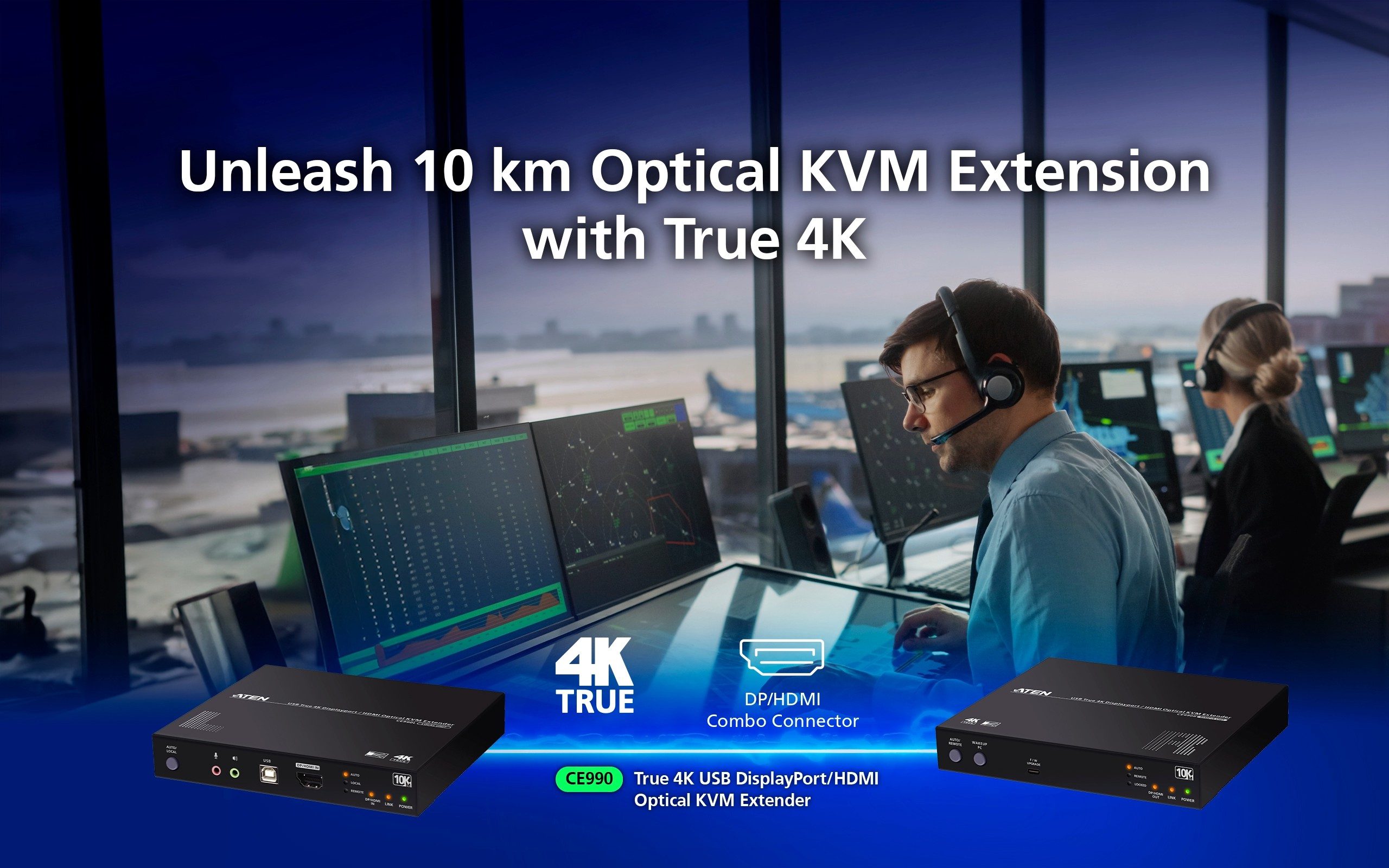 ATEN USB TRUE 4K DISPLAYPORT/HDMI OPTICAL KVM EXTENDER (TRUE 4K @ 10 KM) - Image 5