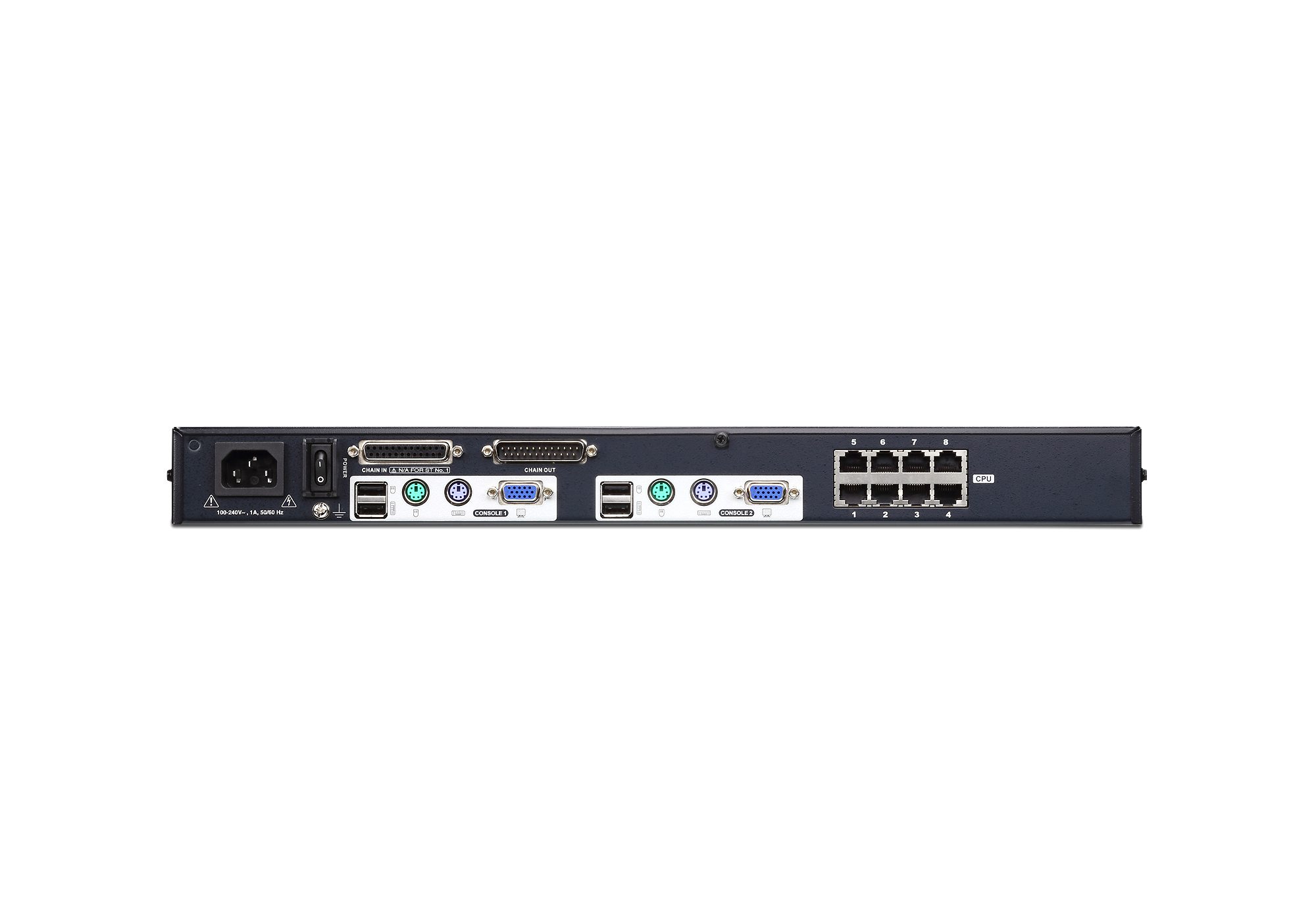Aten Rackmount KVM Switch 2 Console 8 Port Multi-Interface Cat 5, KVM Cables NOT Included, Daisy Chainable for up to 128 Devices, - Image 3