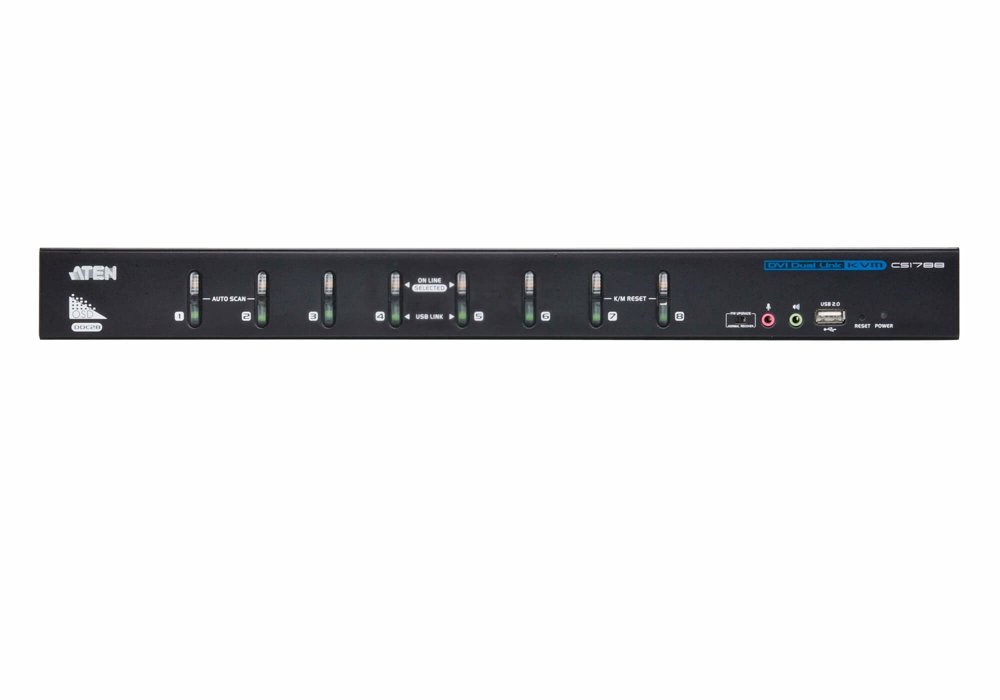 Aten 8 Port USB DVI Dual Link KVM Switch, Video DynaSync, 2.1 Audio, multi-display support by stacking up to four CS1788 units, Mouse and Keyboard emu - Image 2