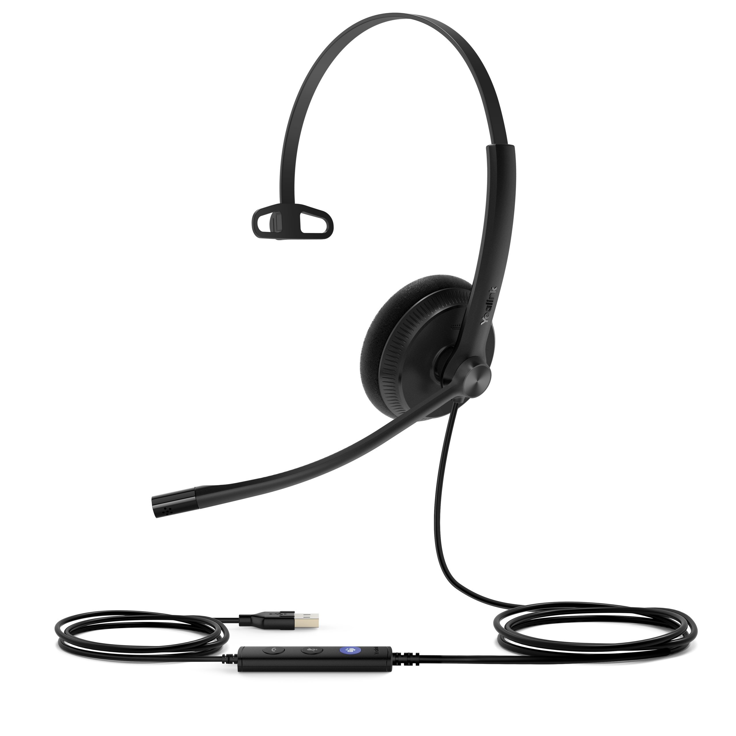 YEALINK WIRED (UH34-LITE) MS MONO HEADSET, NOISE CANCELLING MIC, FOAM CUSHION, USB-A - Image 2